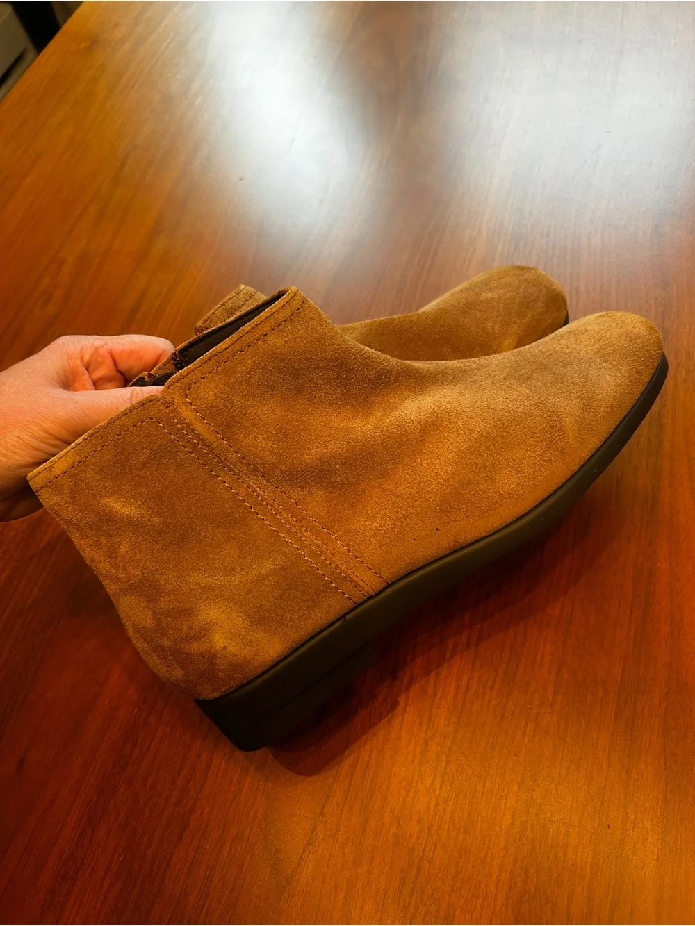 AEROSOLES Women’s 11 Suede Ankle Boots in Tan
